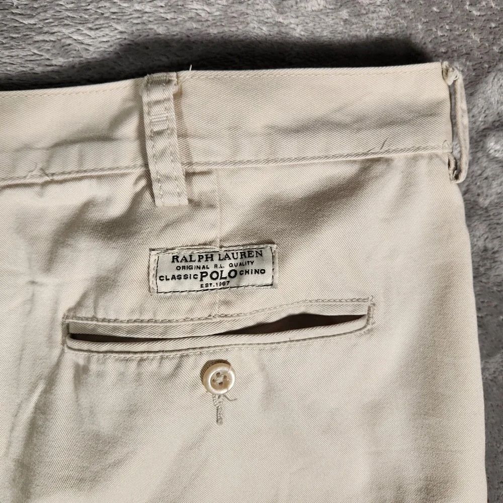 Polo‎ Ralph Lauren Shorts Men's 40 Khaki Chino Classic Fit Pleated